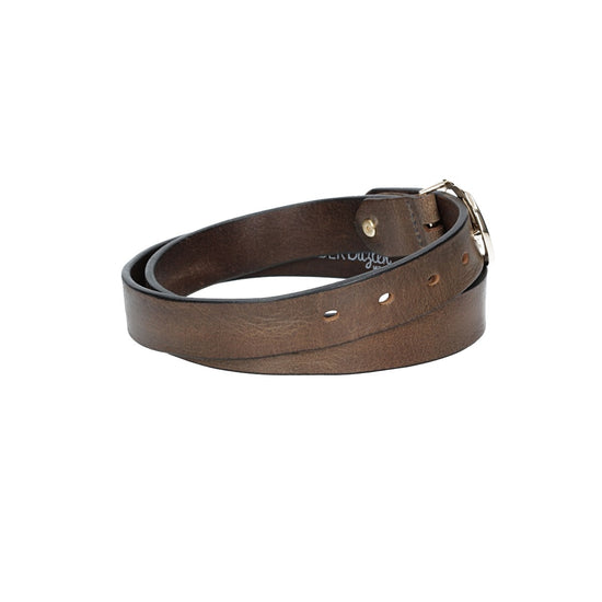 Ledergürtel 30mm in Grau mit GG-Schließe in Light Gold - leder-accessoires.com