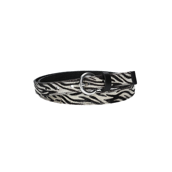 Fellgürtel 20mm in Zebra-Optik mit Schließe in Silber - leder-accessoires.com