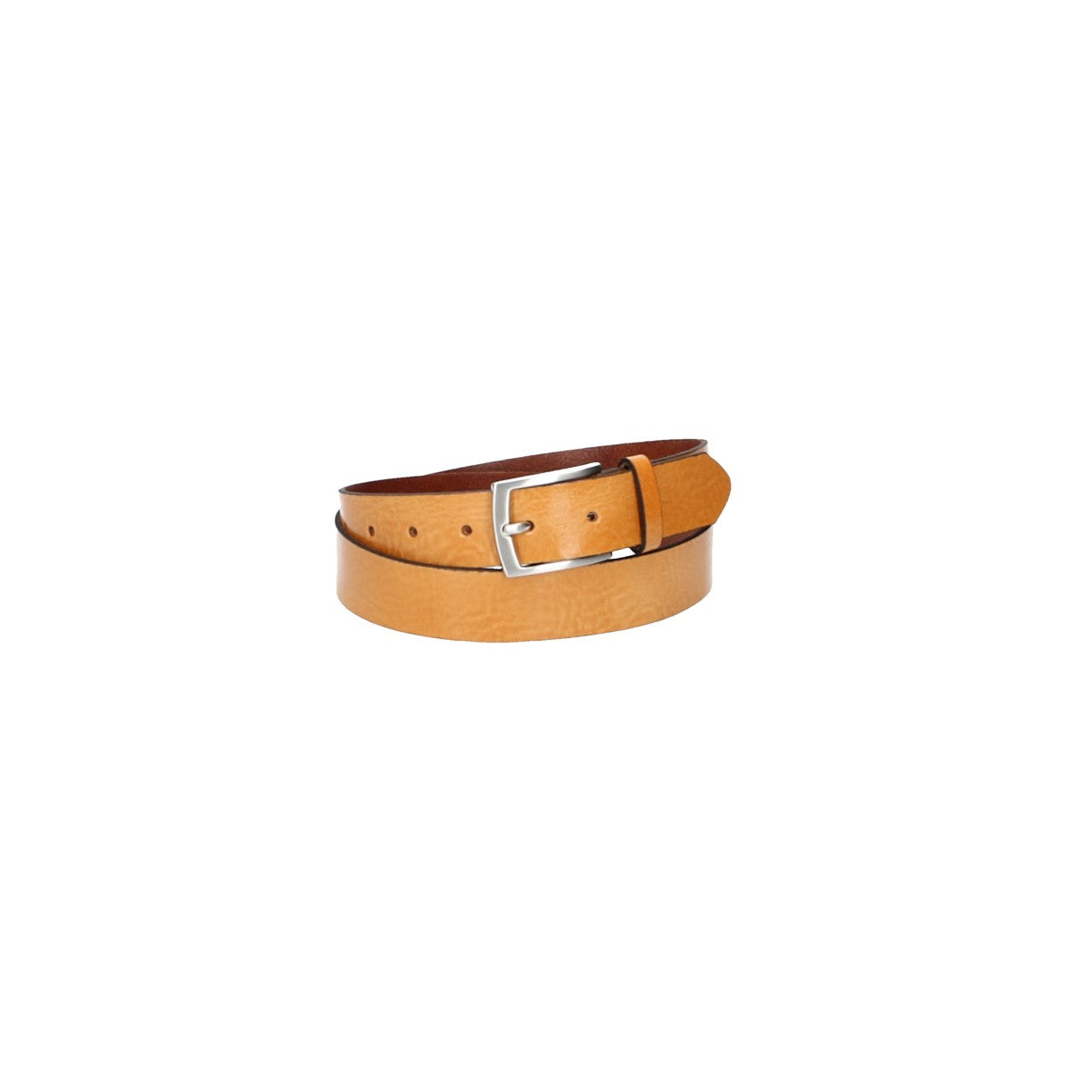 Ledergürtel Hellbraun|Cognac 30mm mit Dornschließe in Silber