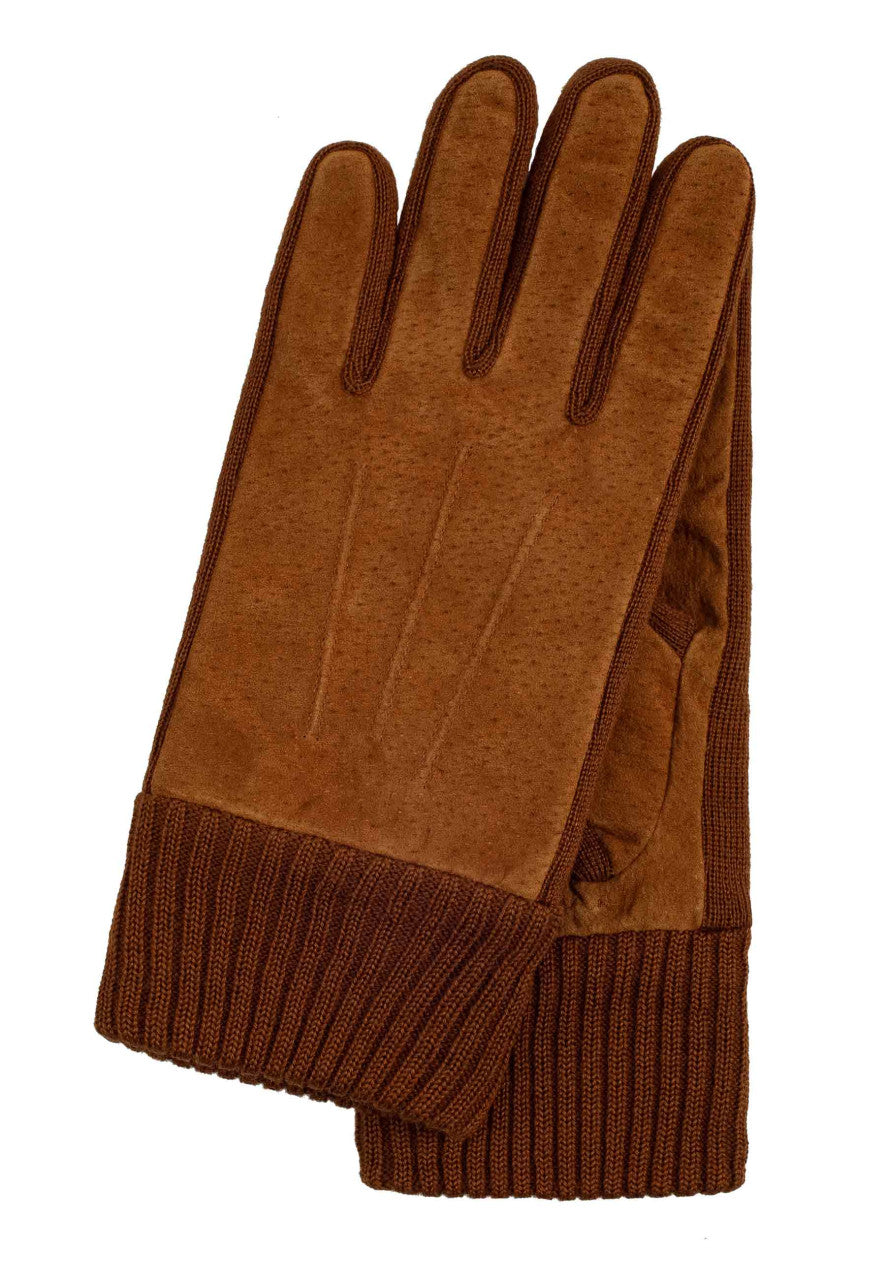 herren handschuhe leder Herren Lederhandschuhe in Cognac mit elegantem Stickbund für Stil