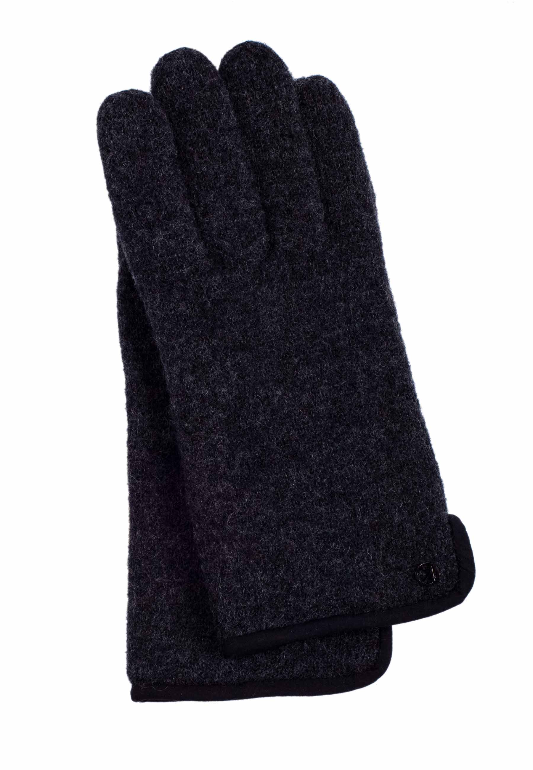 kessler handschuhe größentabelle Walkstrickhandschuhe Herren in Grau Melange aus 100% Schurwolle