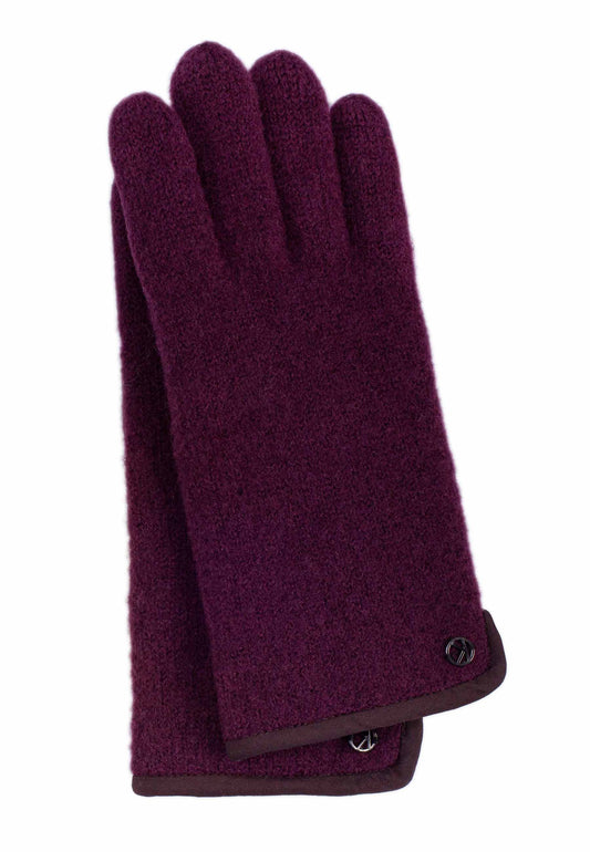 Walkstrickhandschuhe Damen in Beere|Violett aus 100% Schurwolle