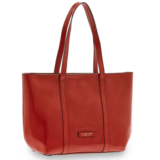 Shopper in Rot aus Leder