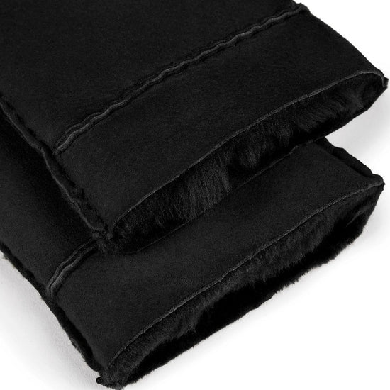 Lederhandschuhe | Lammfell in Schwarz mit Naht am Handgelenk von Röckl - leder-accessoires.com