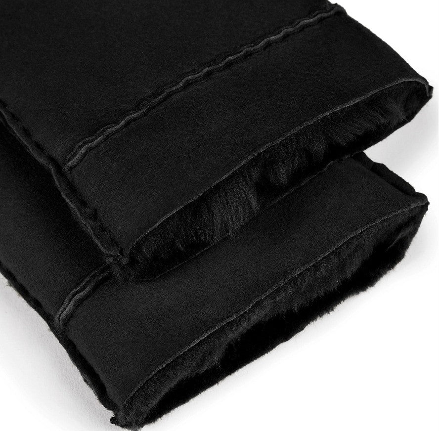 Lederhandschuhe | Lammfell in Schwarz mit Naht am Handgelenk von Röckl - leder-accessoires.com