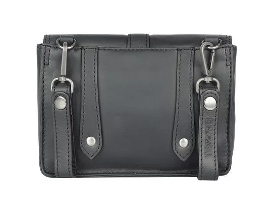 Gürteltasche| Handgelenkstasche in Schwarz mit Überschlag
