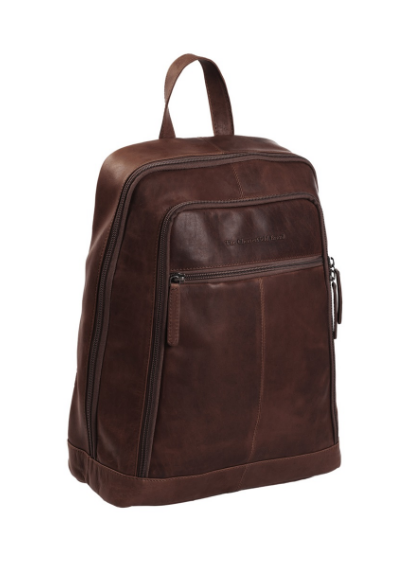 Rucksack mit Vortasche aus Leder in Braun - leder-accessoires.com