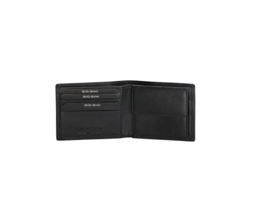 Geldbörse Querformat 11x9cm  in Schwarz aus Leder