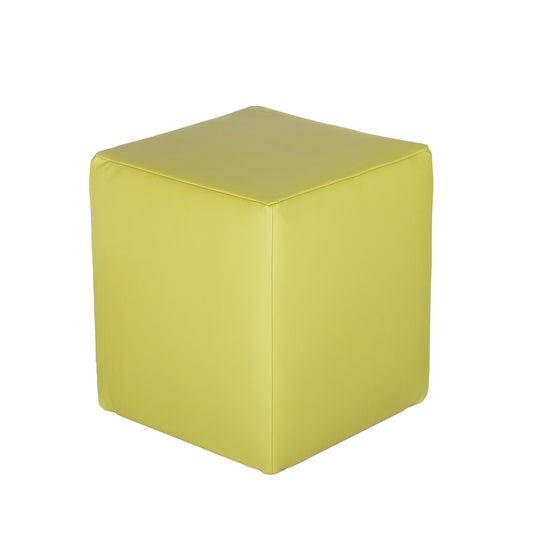 Lederwürfel | Sitzwürfel in Grün (Apple) aus Vollrindleder genarbt - leder-accessoires.com