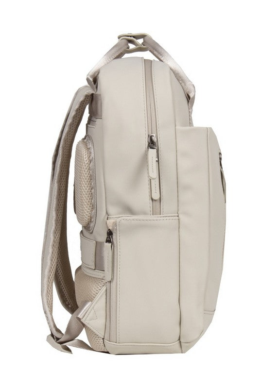 Laptoprucksack 9L in Beige mit verschweißten Reißverschlüssen