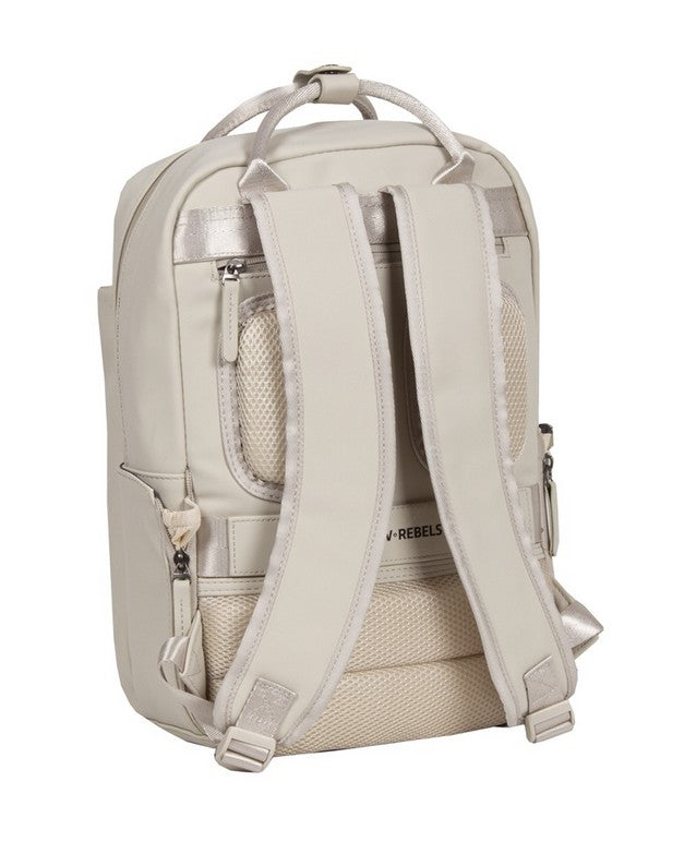 Laptoprucksack 9L in Beige mit verschweißten Reißverschlüssen