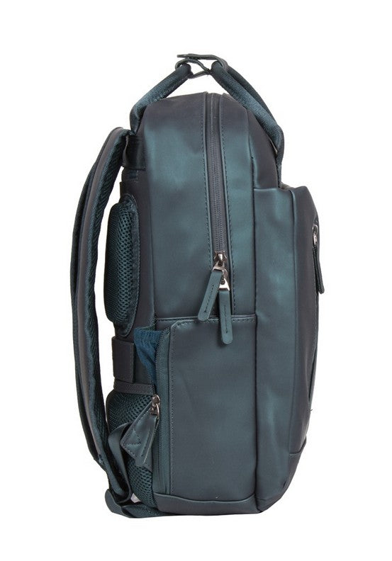 Laptoprucksack 9L in Grün-Metallic mit verschweißten Reißverschlüssen