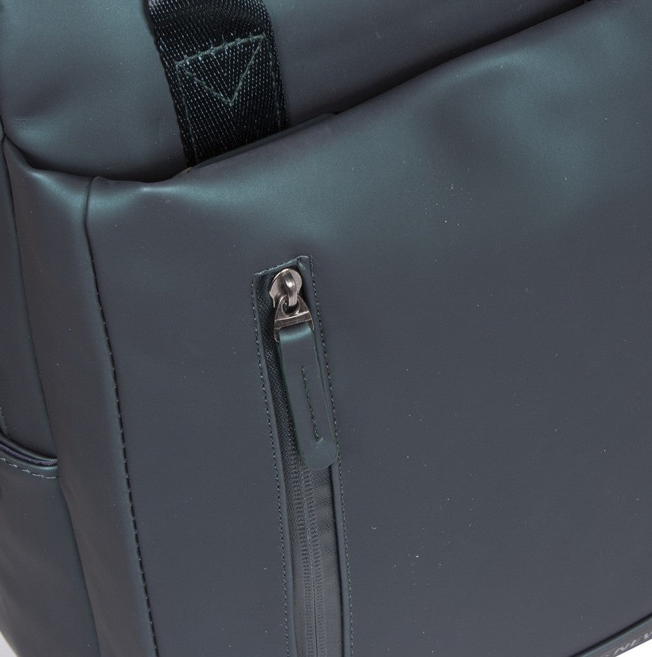 Laptoprucksack 9L in Grün-Metallic mit verschweißten Reißverschlüssen