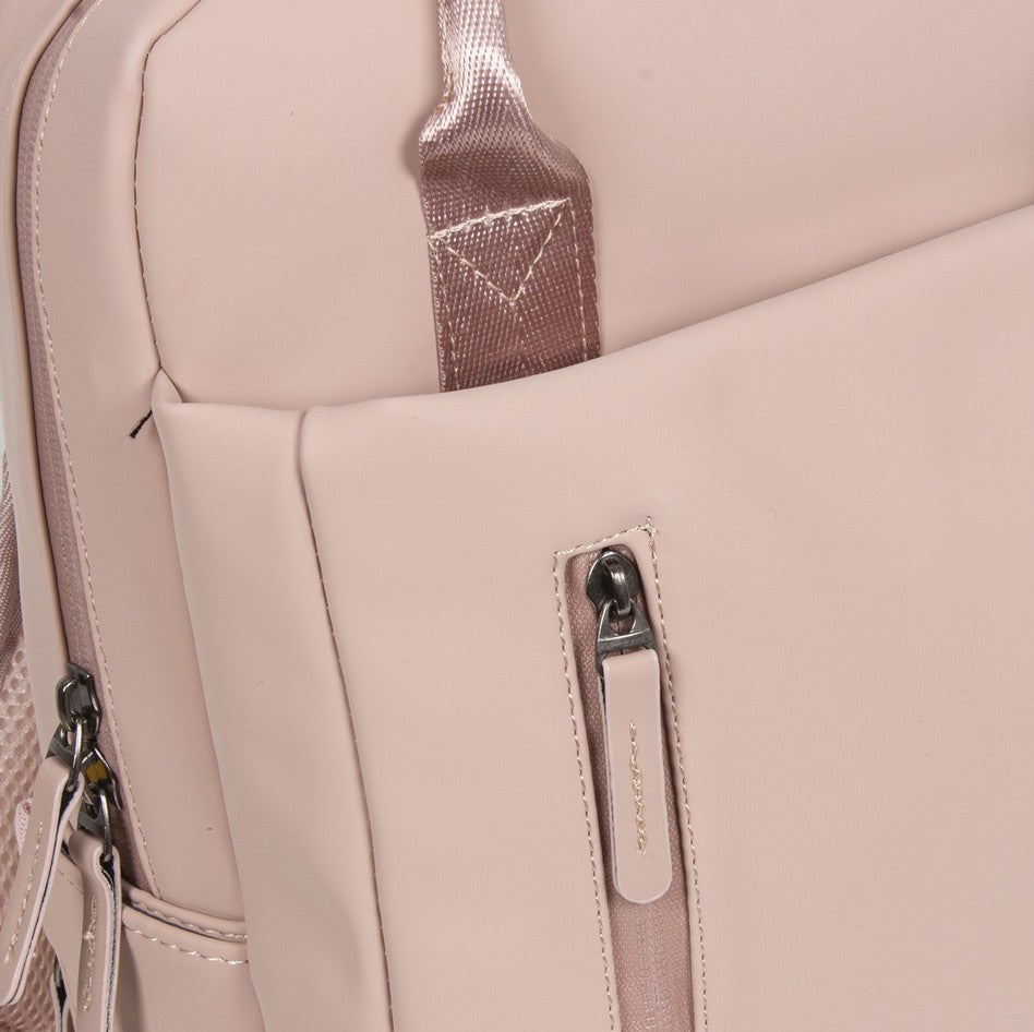 Laptoprucksack 9L in Rose mit verschweißten Reißverschlüssen