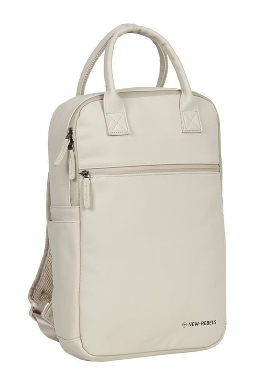 Laptoprucksack 12L in Beige mit Kurzgriff als Tasche