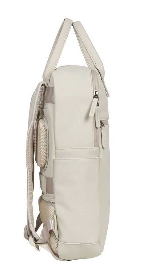 Laptoprucksack 12L in Beige mit Kurzgriff als Tasche