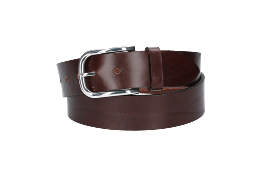 Hochwertiger Ledergürtel 40mm in Braun mit Schließe in Hochglanz - leder-accessoires.com