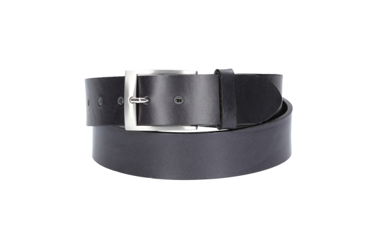 Hochwertiger Ledergürtel 40mm in Marine|Blau mit Schließe satiniert - leder-accessoires.com