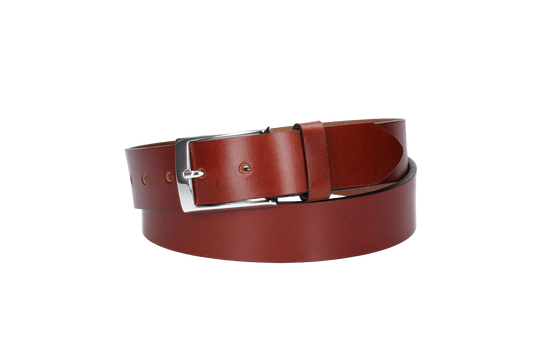 Hochwertiger Ledergürtel 35mm in Cognac mit Schließe Hochglanz - leder-accessoires.com