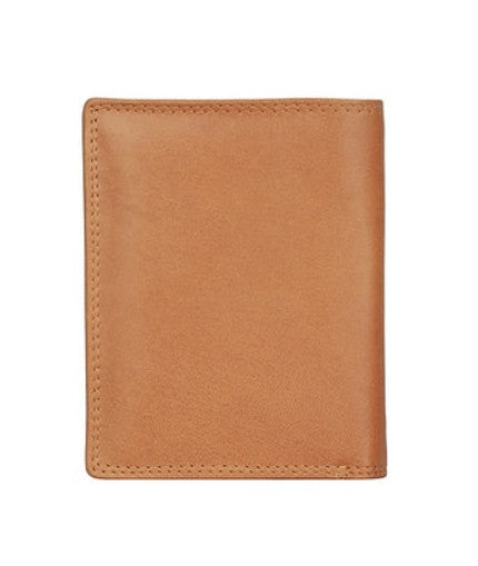 Geldbörse Hochformat in Cognac aus Leder mit Klappe