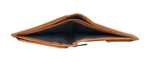 Geldbörse Hochformat in Cognac aus Leder mit Klappe