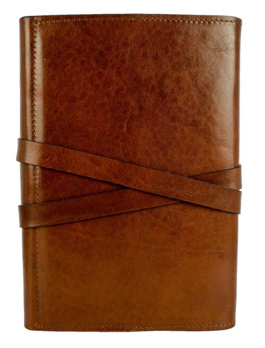 Notizbuch A5 in Cognac aus Leder - leder-accessoires.com