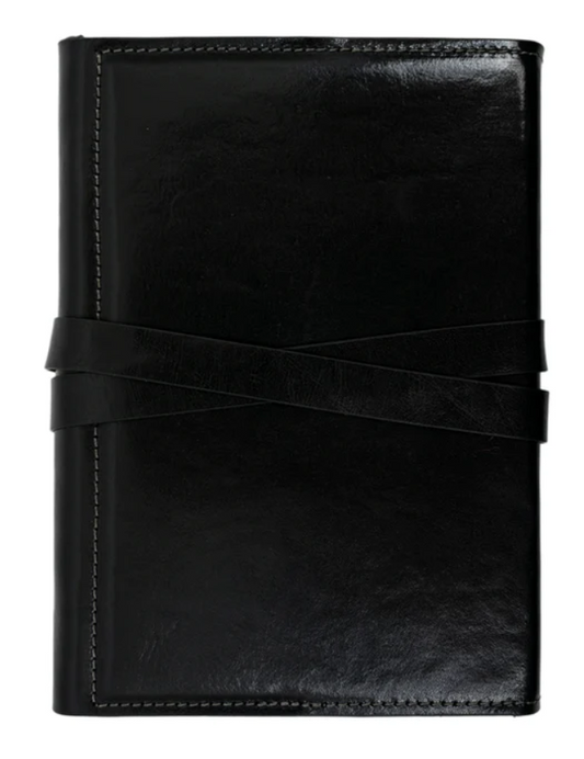 Notizbuch A5 in Schwarz aus Leder - leder-accessoires.com