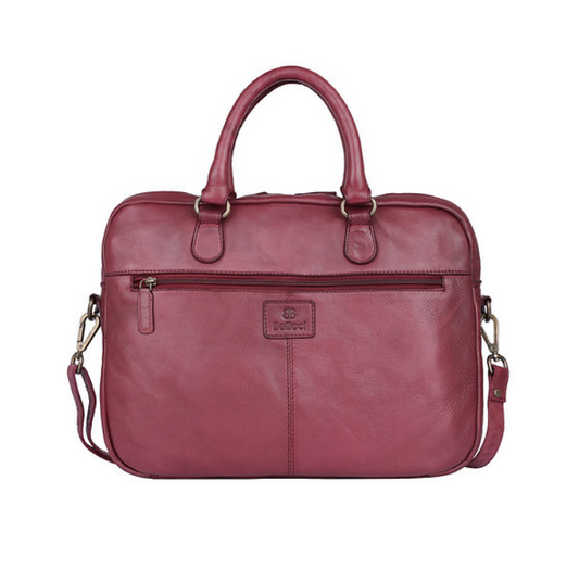 Businesstasche|Handtasche Rot in Flechtoptik aus Leder