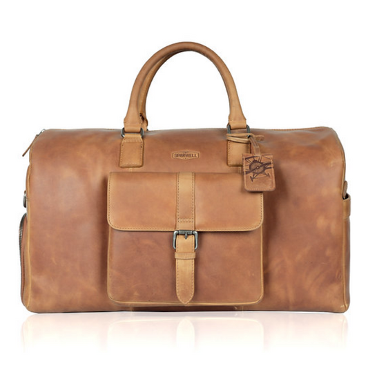 Reisetasche in Cognac aus Leder