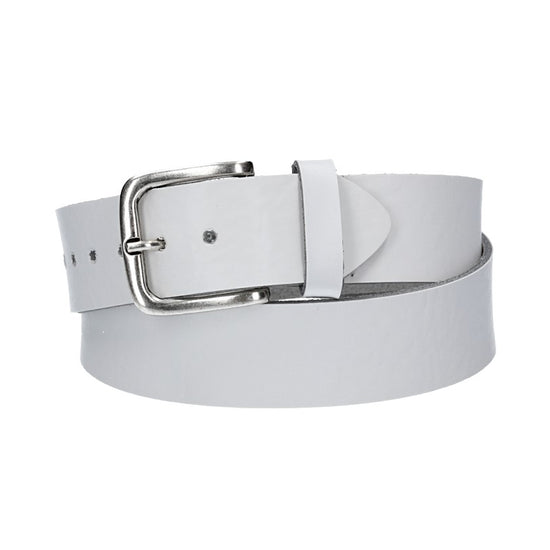Ledergürtel Kids 30mm in Weiß mit Dornschließe in Silber - leder-accessoires.com