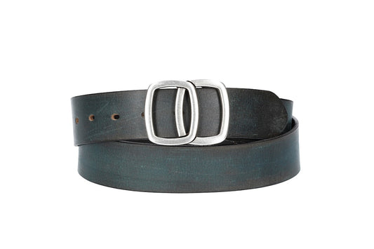 Ledergürtel in Blau | Marine 40mm mit Schmuckschließe Koppel - leder-accessoires.com