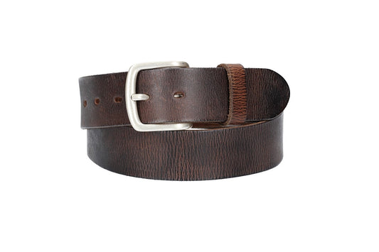 Ledergürtel Braun 40mm mit Dornschließe in Silber - leder-accessoires.com
