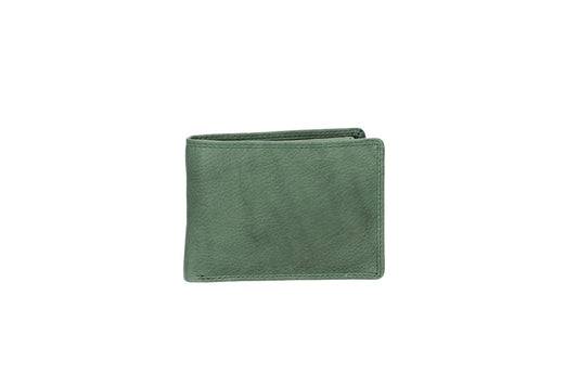 Geldbörse Querformat klein in Grün aus Leder - leder-accessoires.com