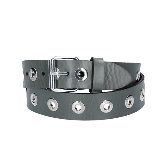 Ledergürtel Kids 25mm in Grau mit Ösen und Schließe in Silber - leder-accessoires.com