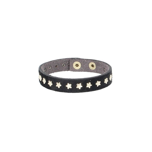 Armband Schwarz|Fell mit Sternen aus Leder