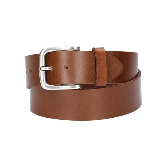 Ledergürtel Kids 30mm in Cognac mit Dornschließe in Silber - leder-accessoires.com