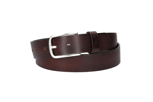 Ledergürtel Rot 35mm mit Dornschließe in Silber - leder-accessoires.com