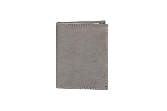 Geldbörse Hochformat in Grau aus Leder - leder-accessoires.com