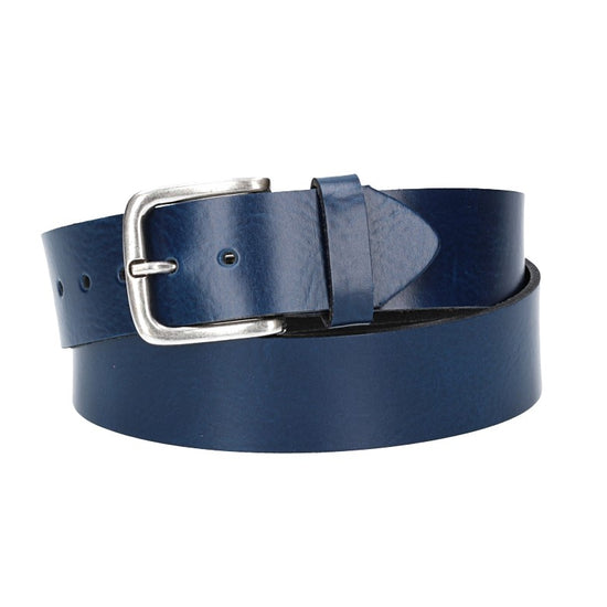 Ledergürtel Kids 30mm in Blau|Marine mit Dornschließe in Silber - leder-accessoires.com