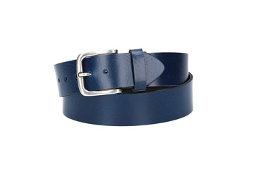 Ledergürtel Kids 30mm in Blau|Marine mit Dornschließe in Silber - leder-accessoires.com