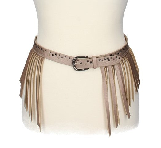 Franzengürtel Vollrindleder Gold mit dunkler Schließe - leder-accessoires.com