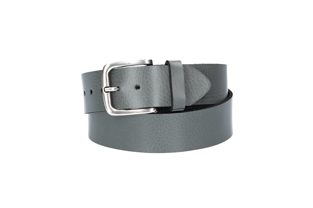 Ledergürtel Kids 30mm in Grau mit Dornschließe in Silber - leder-accessoires.com