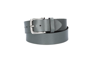 Ledergürtel Kids 30mm in Grau mit Dornschließe in Silber - leder-accessoires.com