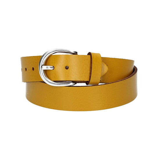 Ledergürtel Kids 25mm in Gelb mit Schließe in Silber - leder-accessoires.com