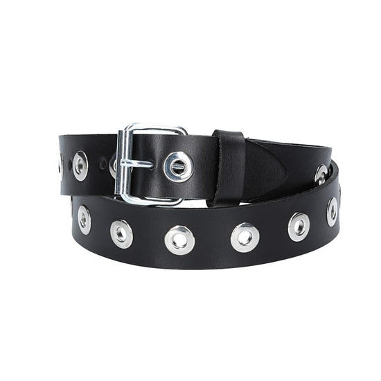 Ledergürtel Kids 25mm in Schwarz mit Ösen und Schließe in Silber - leder-accessoires.com