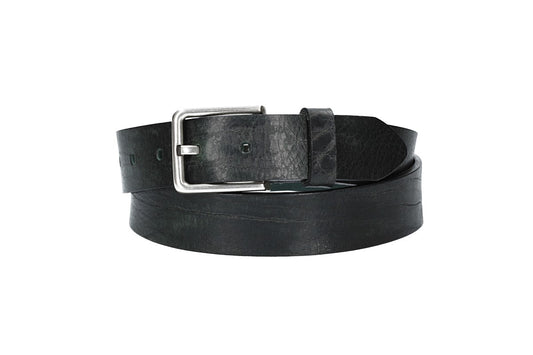 Hochwertiger Ledergürtel 35mm in Grün mit rustikaler Schließe in Silber - leder-accessoires.com