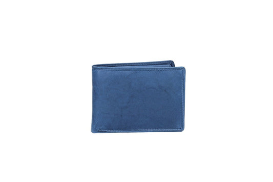 Geldbörse Querformat klein in Blau|Navy aus Leder - leder-accessoires.com