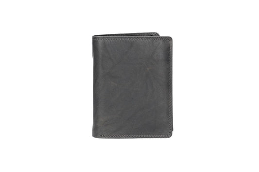 Geldbörse Hochformat mit Riegel in Grau|Anthrazit aus Leder - leder-accessoires.com