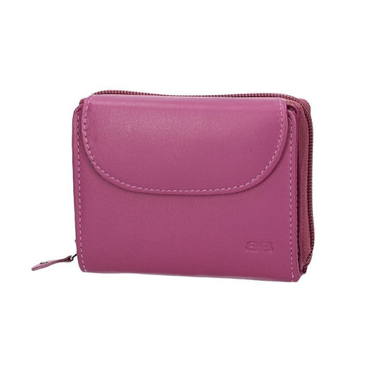 Damenbörse mit Reißverschluss in Beere aus Leder - leder-accessoires.com