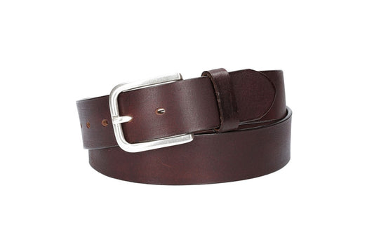 Ledergürtel Rot|Bordeaux 40mm mit Dornschließe in Silber - leder-accessoires.com